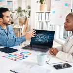 Ocean County SEO professional meeting with client